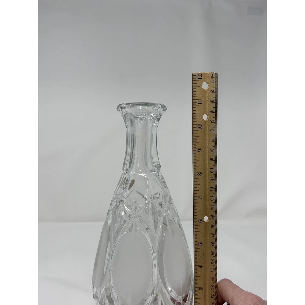 Princess House W Germany Lead Crystal Decanter Stopper Tall Etched Glass Barware